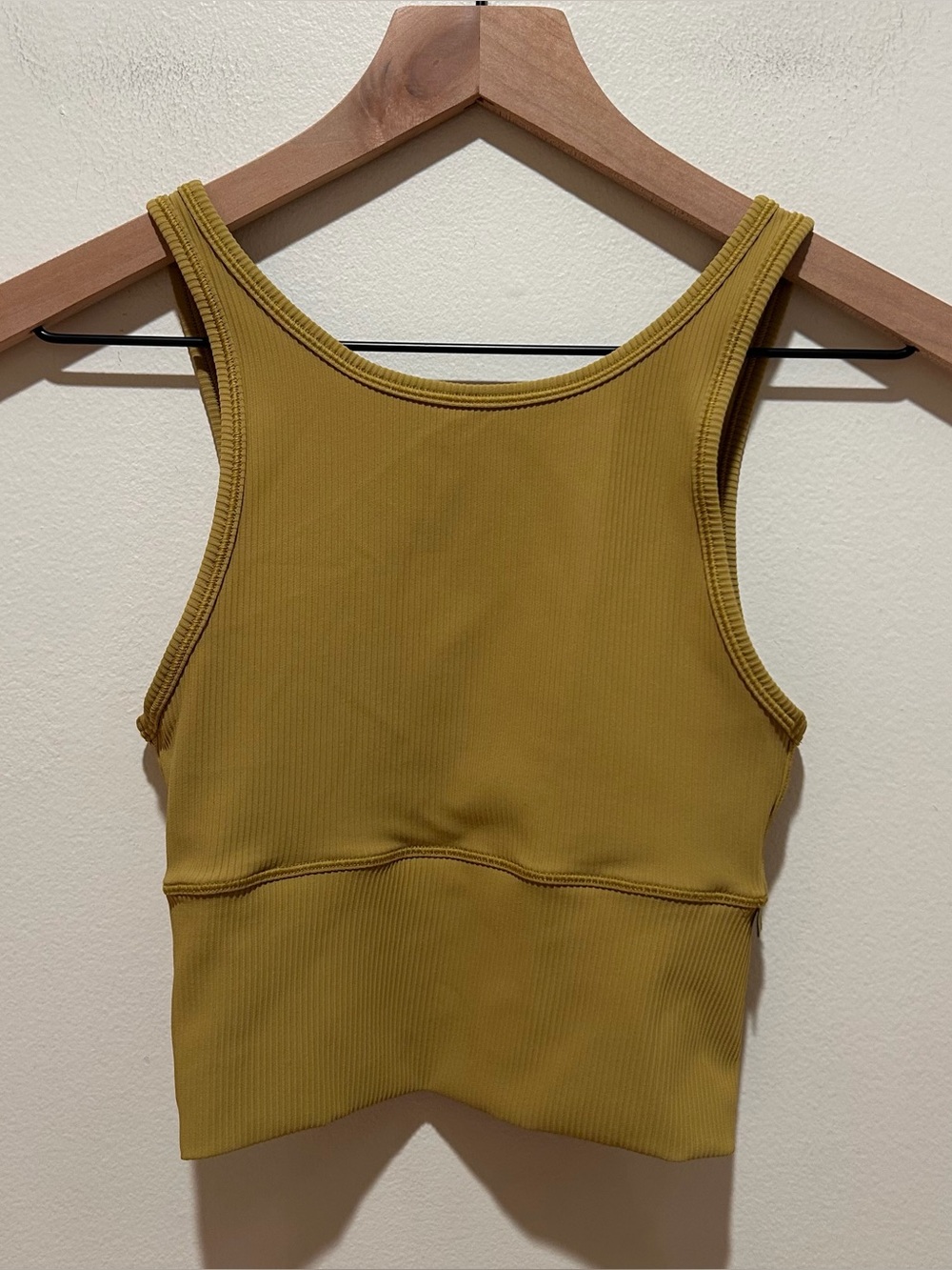 Lululemon Power Pivot Ribbed Cropped Tank Top - Women’s Size 2 - Gold Yellow